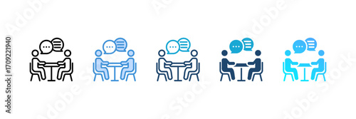 Negotiation icon set multiple style collection
