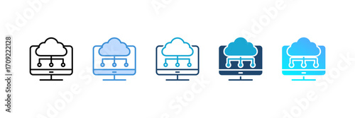 Platform icon set multiple style collection