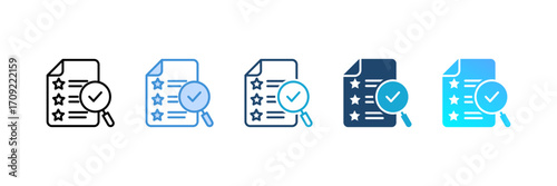 Review icon set multiple style collection