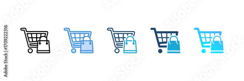 Shopping icon set multiple style collection