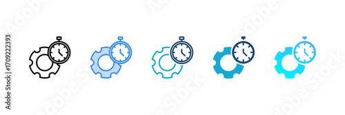 Efficiency icon set multiple style collection