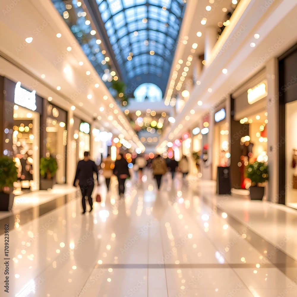 Fototapeta premium Blurred view of a bustling shopping mall