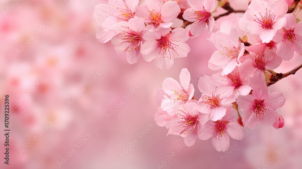 Obraz premium Delicate pink cherry blossoms in soft focus (6)