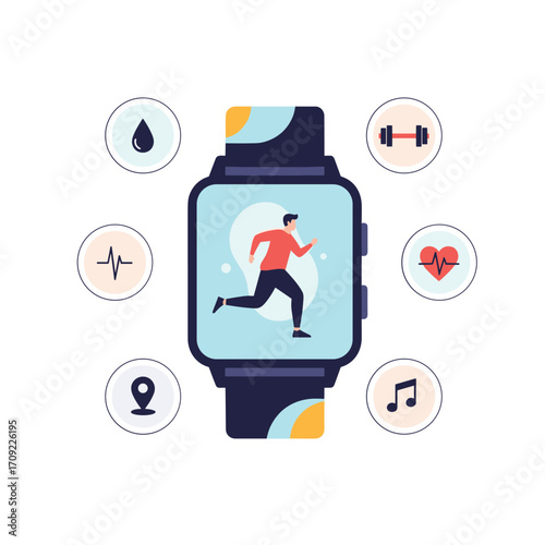 Smartwatch fitness tracker monitors your health and activities.