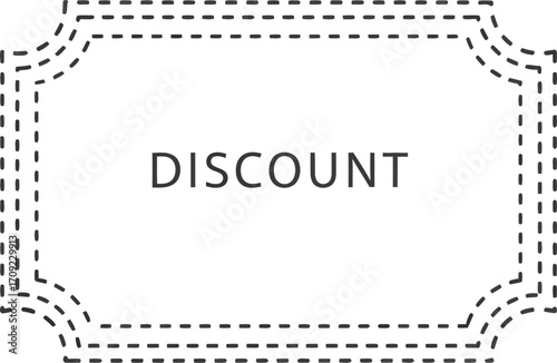 Vector art of discount tag with dotted line border
