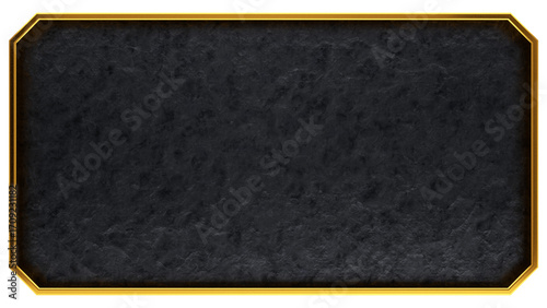 高級感のあるゴールドと石のフレーム 黒い岩肌のテクスチャ背景素材