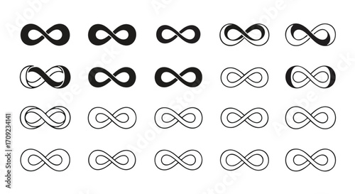 Unique infinity symbol collection for limitless design possibilities and creative expression today