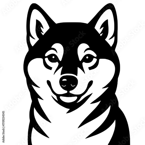 vector image of a shiba inu