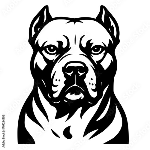 Vector portrait of english bulldog
