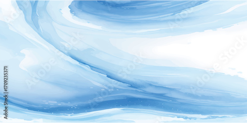 Beautiful sunlit sky and ocean with white clouds over a blue ocean