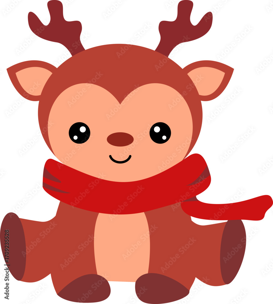 Naklejka premium Cute Christmas Deer Element