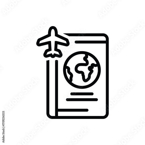 Black line icon for global entry