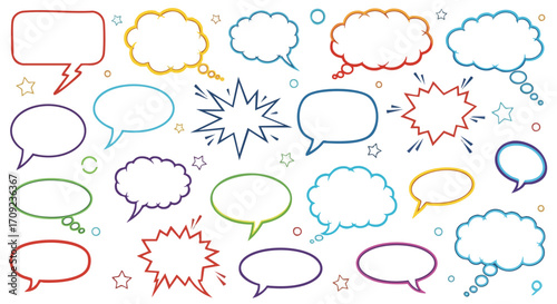 Add creative flair with vibrant cartoon speech bubbles for dynamic social media posts and fun presentations