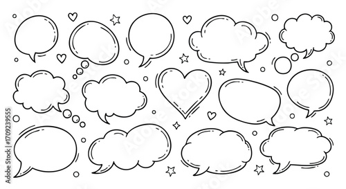 Adorable hand drawn speech bubbles for social media posts and fun creative projects are so trendy now