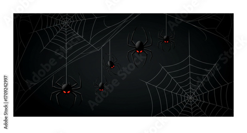 Spider web with scary spiders
