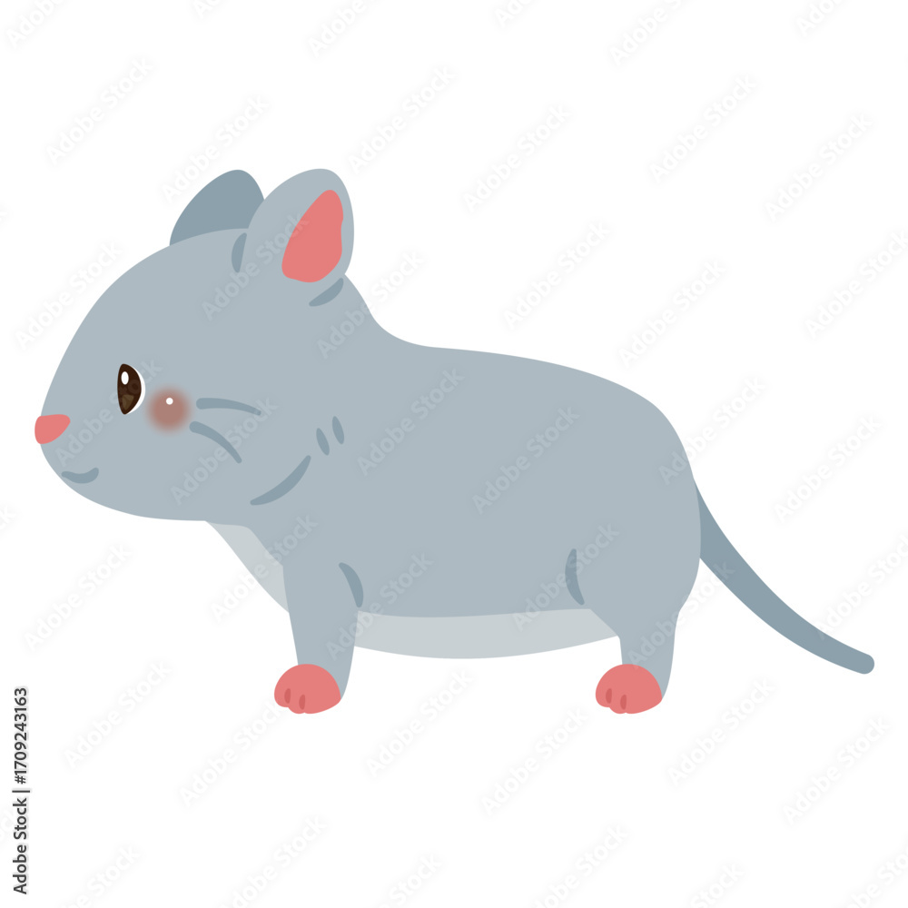 Naklejka premium 横向きのネズミイラスト