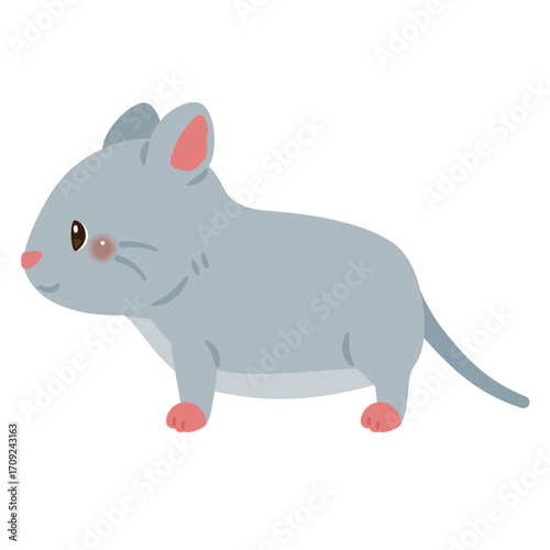 横向きのネズミイラスト