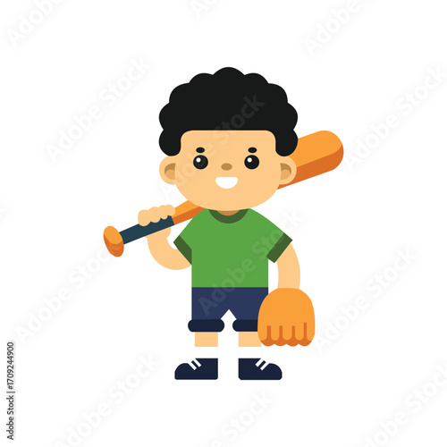 Baseball Boy Character Vector