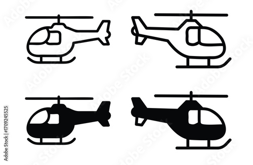 Rescue Helicopter Silhouette Vector Illustration