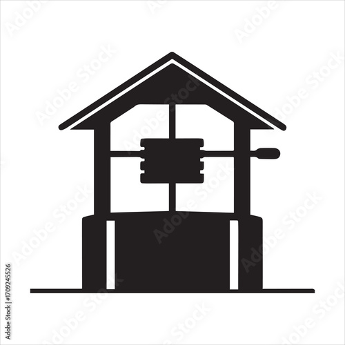 water well icon silhouette vector, water well symbol