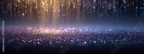 Sparkling glitter backdrop with golden light rays