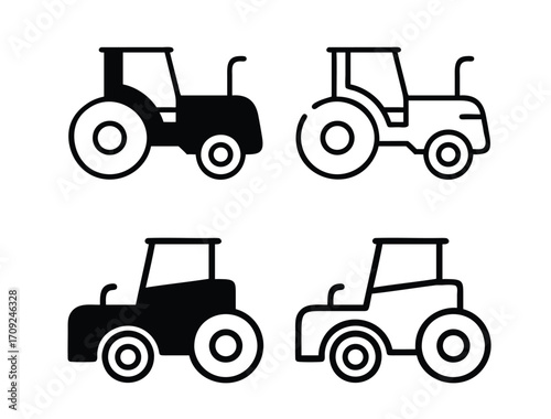 tractor icon isolated on white