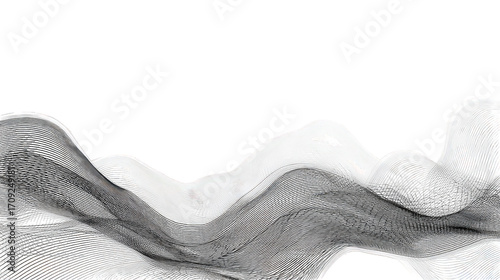 Abstract White Water Waves on Black Background