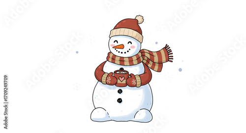 snowman with red hat