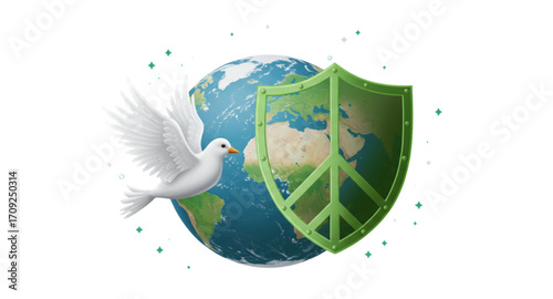dove with globe