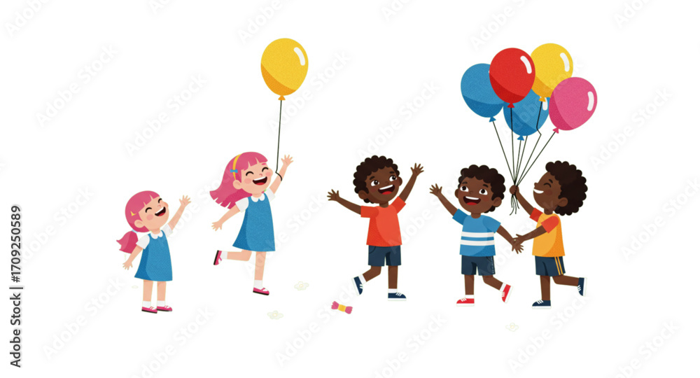 children with balloons children with balloons