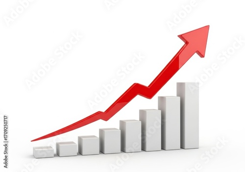 Free Download Rising graph with red arrow showing growth and success - GFXLoad