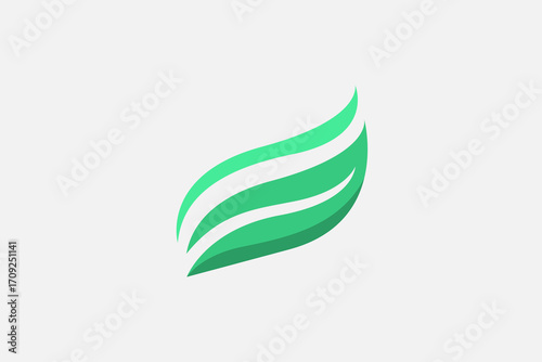 Free Download Single green leaf modern minimalist logo  - GFXLoad