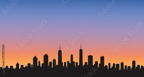 sunset in the city