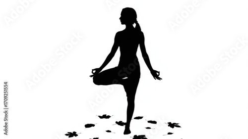 Yoga tree pose silhouette meditation mindfulness wellness exercise balance health fitness lifestyle peaceful relaxation