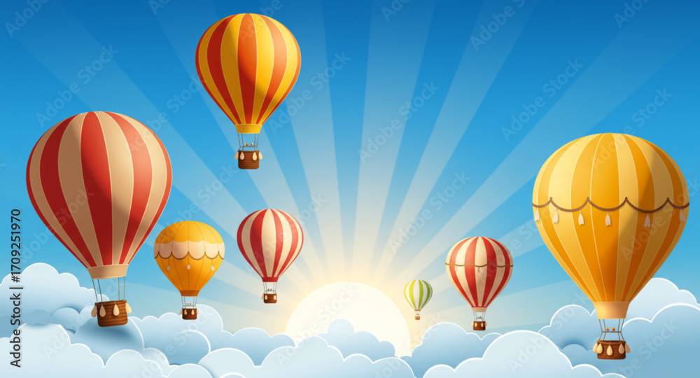 Fototapeta premium hot air balloon in sky
