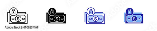 Secured Loan  Icon Set Multiple Style Collection