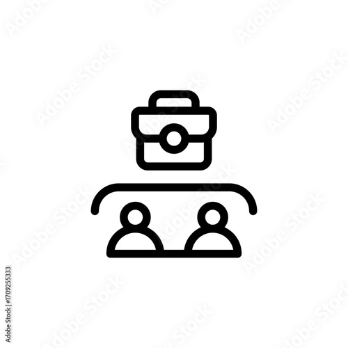 Editable Business Meeting Icon Teamwork and Collaboration