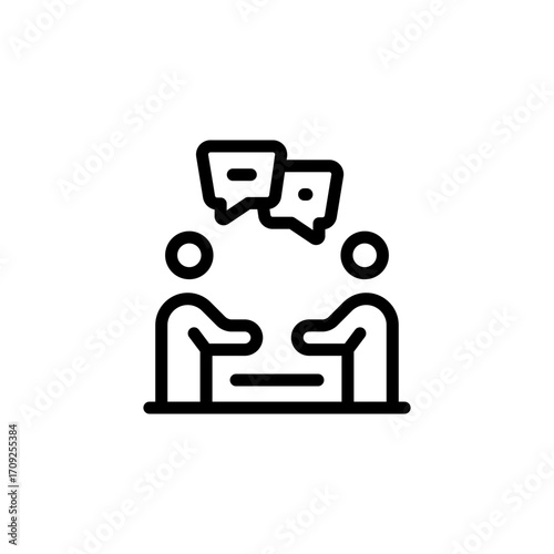 Editable Meeting Icon Business Interview and Communication Vector Illustration