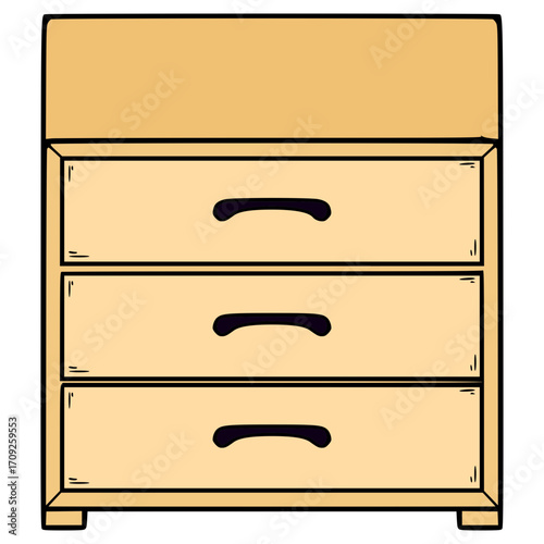 drawer illustration hand drawn isolated vector