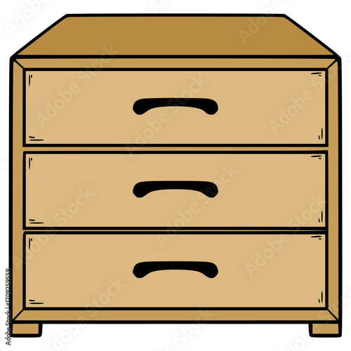 drawer illustration hand drawn isolated vector