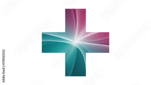 Abstract plus sign vector graphic design with modern gradient color scheme for creative projects and templates