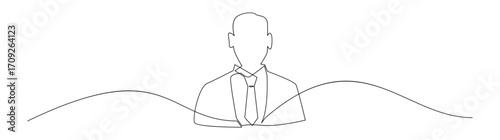 Continuous Line Art of Business Professional