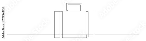 Single Line Art of a Suitcase on the Ground