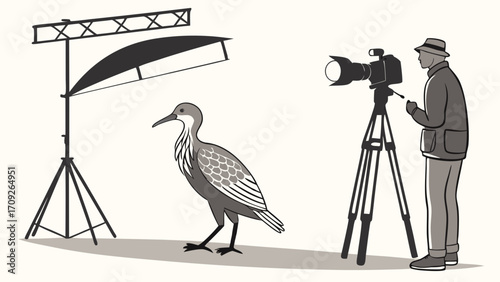 Studio Photography of Bird Wildlife Photography Set Bird Photography Illustration Professional Camera Setup Nature Photography Illustration.