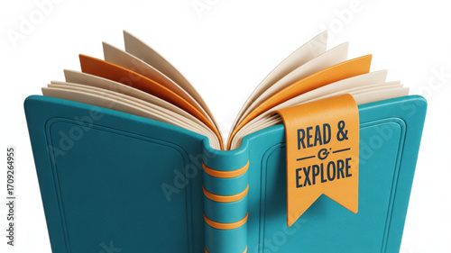 Open book read and explore knowledge education literature library study learning reading bookmark pages cover