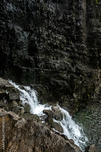 waterfall in the mountains