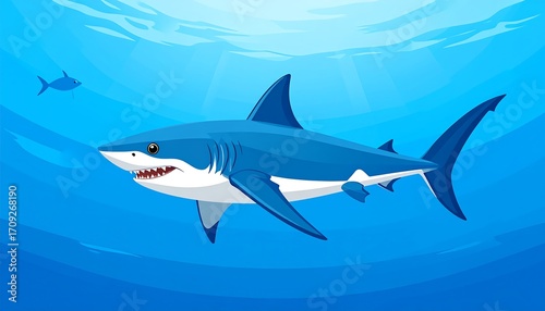 Wallpaper Mural Underwater shark illustration Torontodigital.ca