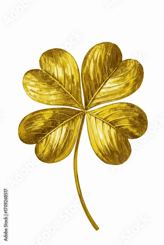 Gilded Clover Golden clover isolated watercolor vector illustration svg