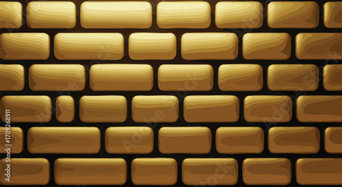 Elegant gold brick wall texture background for luxury design projects and stylish visuals