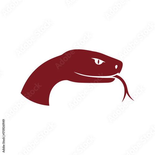 Aggressive snake head silhouette fierce reptile danger symbol vector art vector